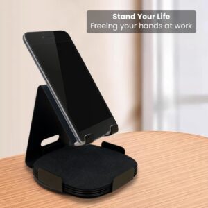 Metal Mobile Stand with Matching Coasters 2 black