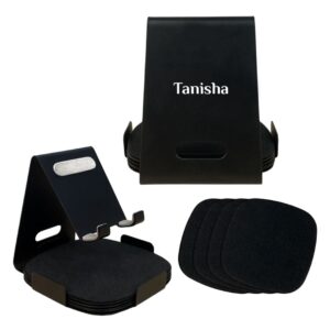 Metal Mobile Stand with Matching Coasters black