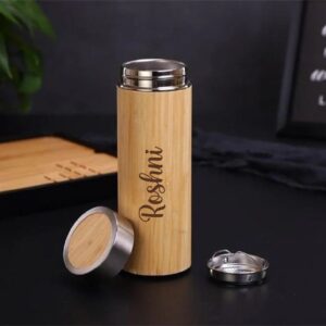 personalized gift bamboo bottle