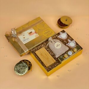 Corporate Diwali Gifts India Wooden Power Bank and Gourmet Dry Fruits