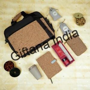 Eco Friendly Corporate Diwali Gifts for Employees - Laptop Bag and Treats