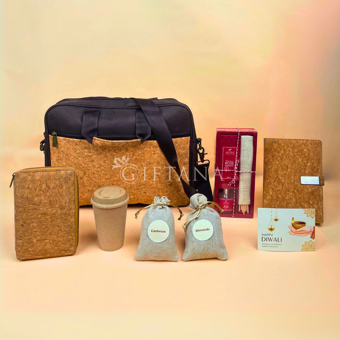 Eco Friendly Corporate Diwali Gifts for Employees – Laptop Bag and Treats Eco Friendly Corporate Diwali Gifts for Employees - Laptop Bag and Treats