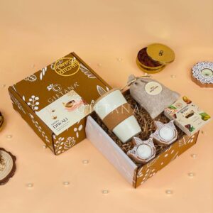 Eco-Friendly Diwali Gifts Hamper - Cup, Dry Fruits & Diyas