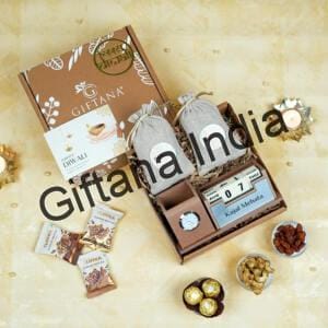 Luxury Diwali Desk Gift for Employees - Cashews & Almonds