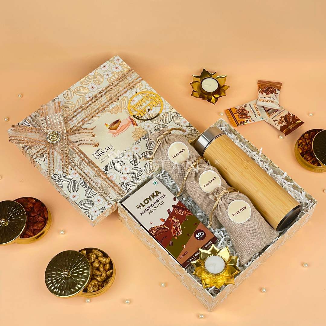 Premium Corporate Diwali Hamper - Bamboo Bottle & Dry Fruits (2) Premium Corporate Diwali Hamper - Bamboo Bottle & Dry Fruits
