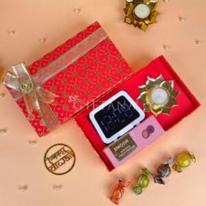 Smart Diwali Gifts Hamper - Bluetooth Alarm Clock & Chocolates - giftanaindia