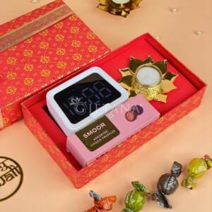 Smart Diwali Gifts Hamper Bluetooth Alarm Clock Chocolates 3