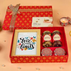 Unique Diwali Gifts for Clients Wooden Photo Frame Candle Box Giftana 5