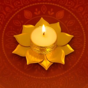 Treazure Bites Box Luxury Diwali Gifts with Dry Fruits 3 lotus candel