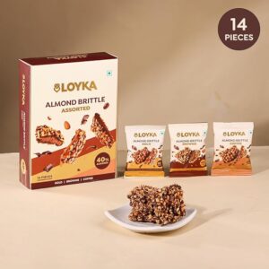 Corporate Diwali Gifts India - Premium Almond Brittle and Dry Fruits Hamper by Giftana 3 loyka 14piece almond assorted