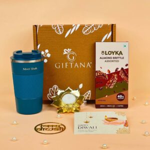 Travel Mug Gift Set Diwali Unique Gifts for Employees with Chocolates