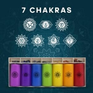 7 Chakra Gemstone Pillar Candle