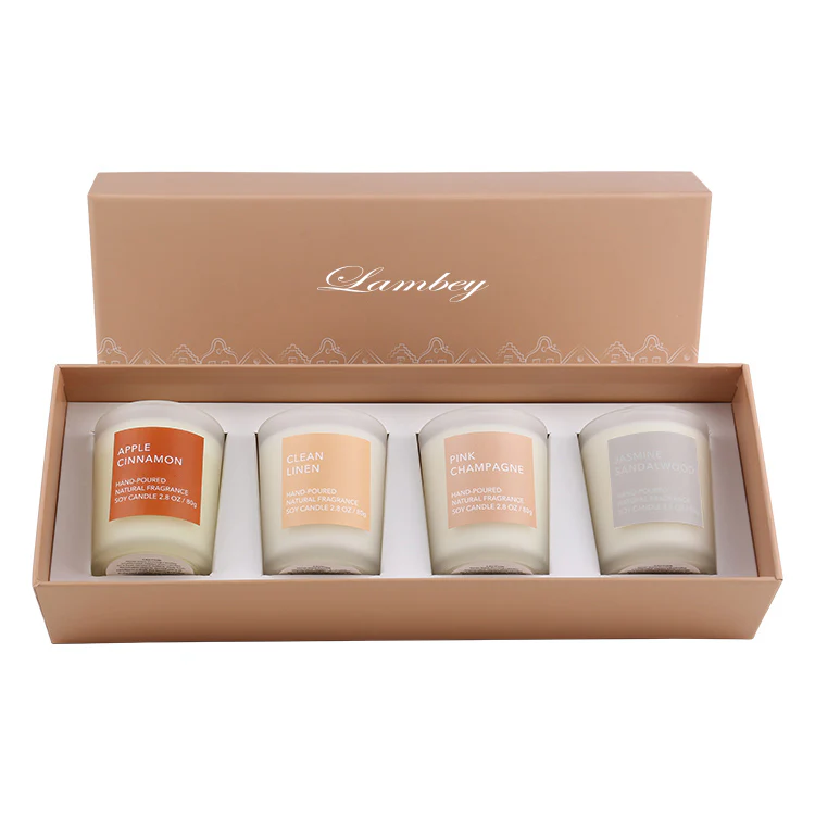 Aure decor 3 Frosted Fragrance Candle Set of 4