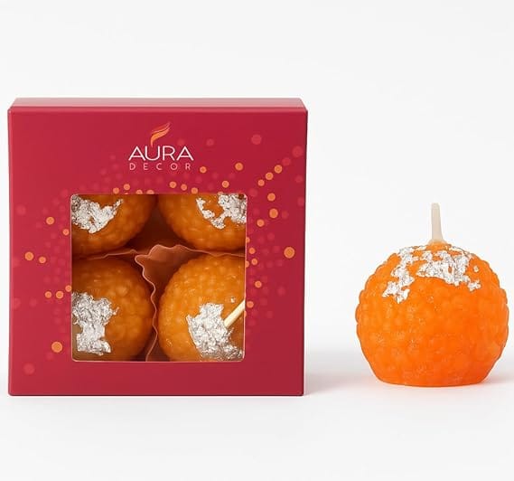 Festive Ladoo Candle Gift Set Set of 4 small1 Laddoo Candle-Festive Gift & Decorative Candle