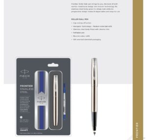 Frontier Stainless Steel Roller Ball Pen with Chrome Trim