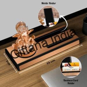 Executive Ganpati Desk Stand with Mobile and Card Holder 2 Ganpati idol desk organizer 6