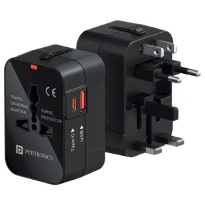 JuiceMate Universal Charger Adapter with USB & Type-C Ports