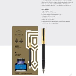 Parker Beta Premium Fountain Pen with Ink Bottle