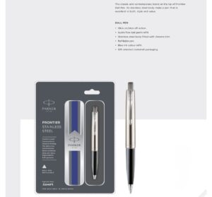 Parker Frontier Stainless Steel Ball Pen - Chrome Trim