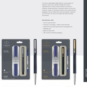 Parker Vector Matte Black Roller Ball Pen
