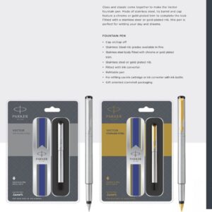 Parker Vector Stainless Steel Fountain Pen