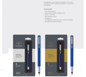 Parker Vector Standard Metallic Fountain Pen