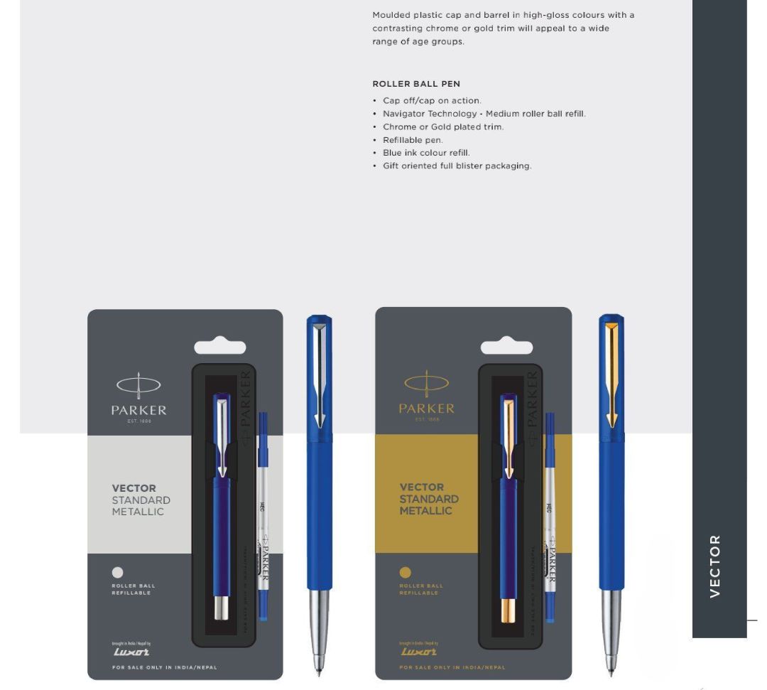 Parker Vector Standard Metallic Roller Ball Pen Parker Vector Standard Metallic Roller Ball Pen