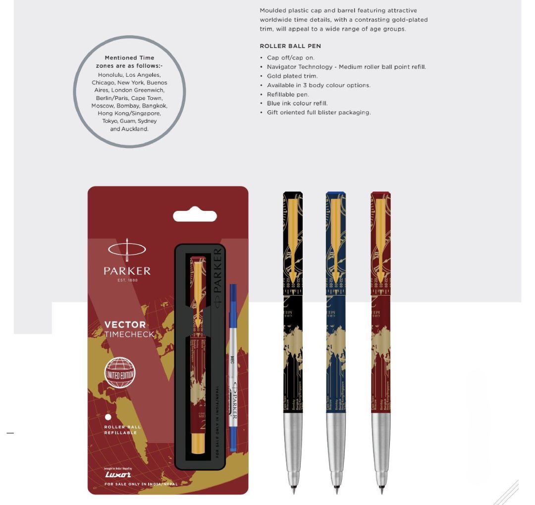 Parker Vector Timecheck Roller Ball Pen Parker Vector Timecheck Roller Ball Pen