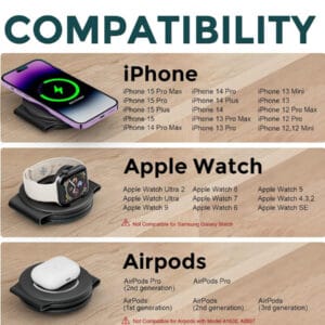 Wayona 3 IN 1 Foldable Magnetic Wireless Charging Pad 3