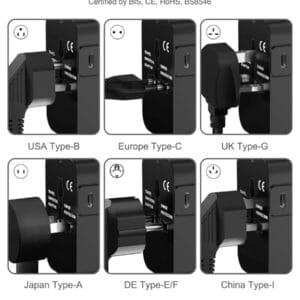 Wayona 38W Universal Travel Adapter - Black 3 Wayona 38W Universal Travel Adapter 2