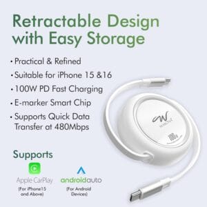 Wayona Flexi Reel 100W Retractable Data Cable 4