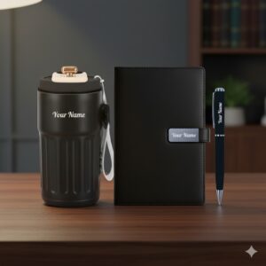 Personalized 3-in-1 Smart Tumbler, Notebook Diary & Pen Set