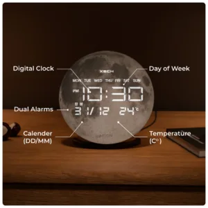 xech digital alarm clock with speaker dual loud alarms solaris X moon led clock 1500x1500 4Large