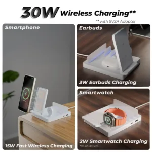 Powerbase Ultra 3-in-1 Charger 5 xech wireless charger multi charging hub fast charging pad power base ultra 1500x1500 2