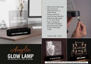 GlowArt Acrylic LED Lamp with Custom Logo