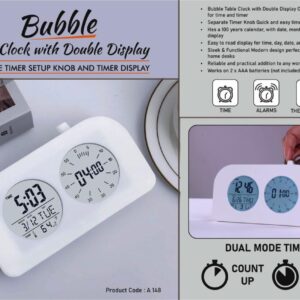 Bubble Dual Display Table Clock