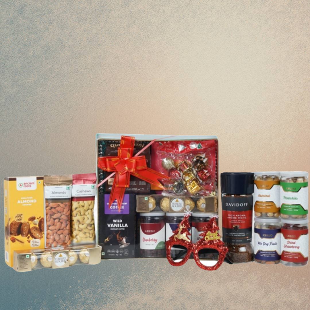 Christmas Coffee & Dry Fruits Hamper (TGT368-CH) Christmas Coffee Dry Fruits Hamper TGT368 CH