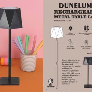 DuneLume Smart Rechargeable Table Lamp