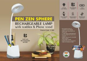 Rechargeable LED Lamp with Phone & Tumbler Stand