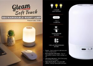 Gleam Soft Touch Rechargeable Night Lamp