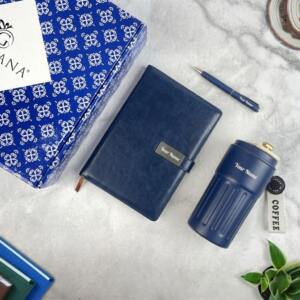 New Year Corporate Gift Set - Black Diary, Pen & Tumbler