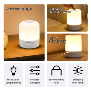 Gleam Soft Touch Rechargeable Night Lamp
