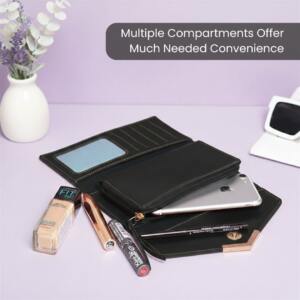 womens wallet jewellry box heart pendent day card black 2