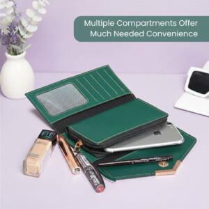 womens wallet jewellry box heart pendent day card green 1