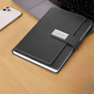 Elegant Leatherette Notebook With Magnetic Flap