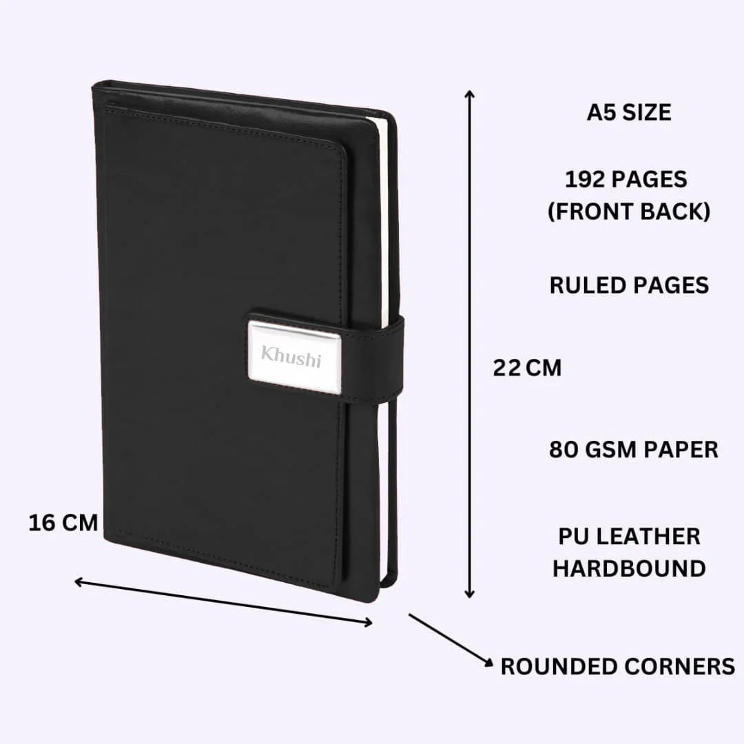Elegant Leatherette Notebook With Magnetic Flap Elegant Leatherette Notebook With Magnetic Flap