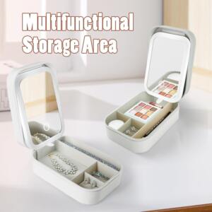LED Touch Mirror Jewelry Organizer Box5