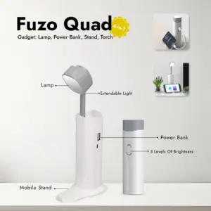 Multifunction Lamp with Torch, Power Bank & Mobile Stand