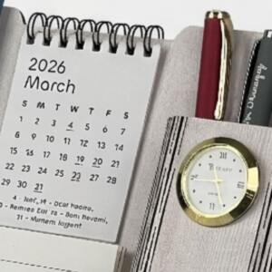 5 in 1 Calendar Desk Stand with Clock 4