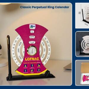 Classic Perpetual Ring Calendar Desk Organizer